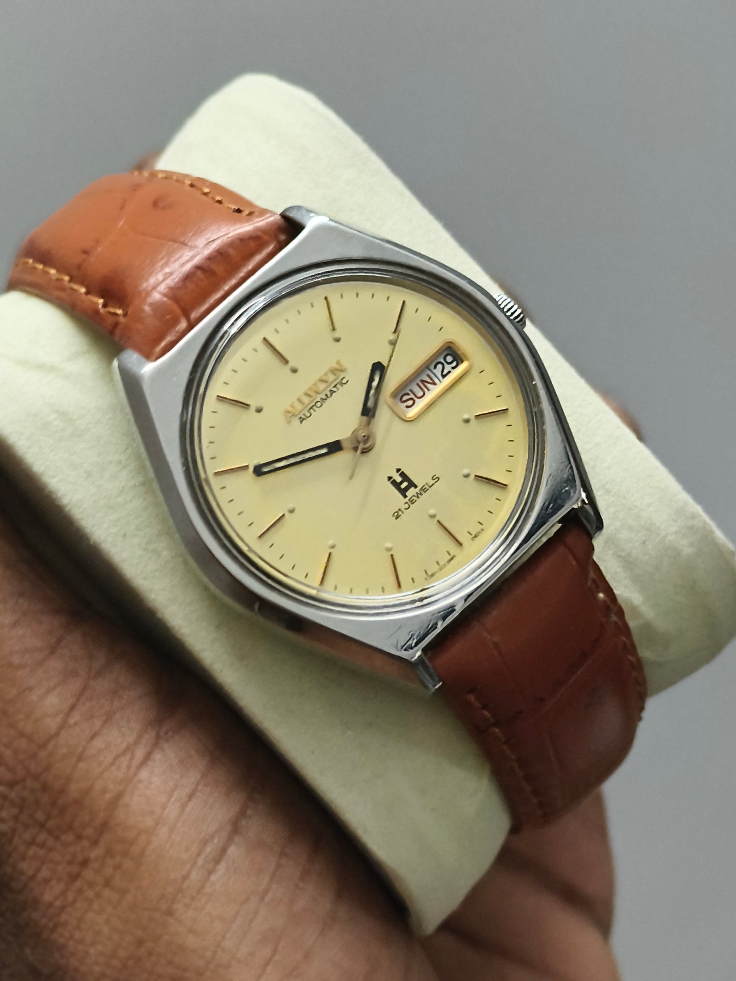 Allwyn Automatic Vintage Watch with Gold-toned Dial