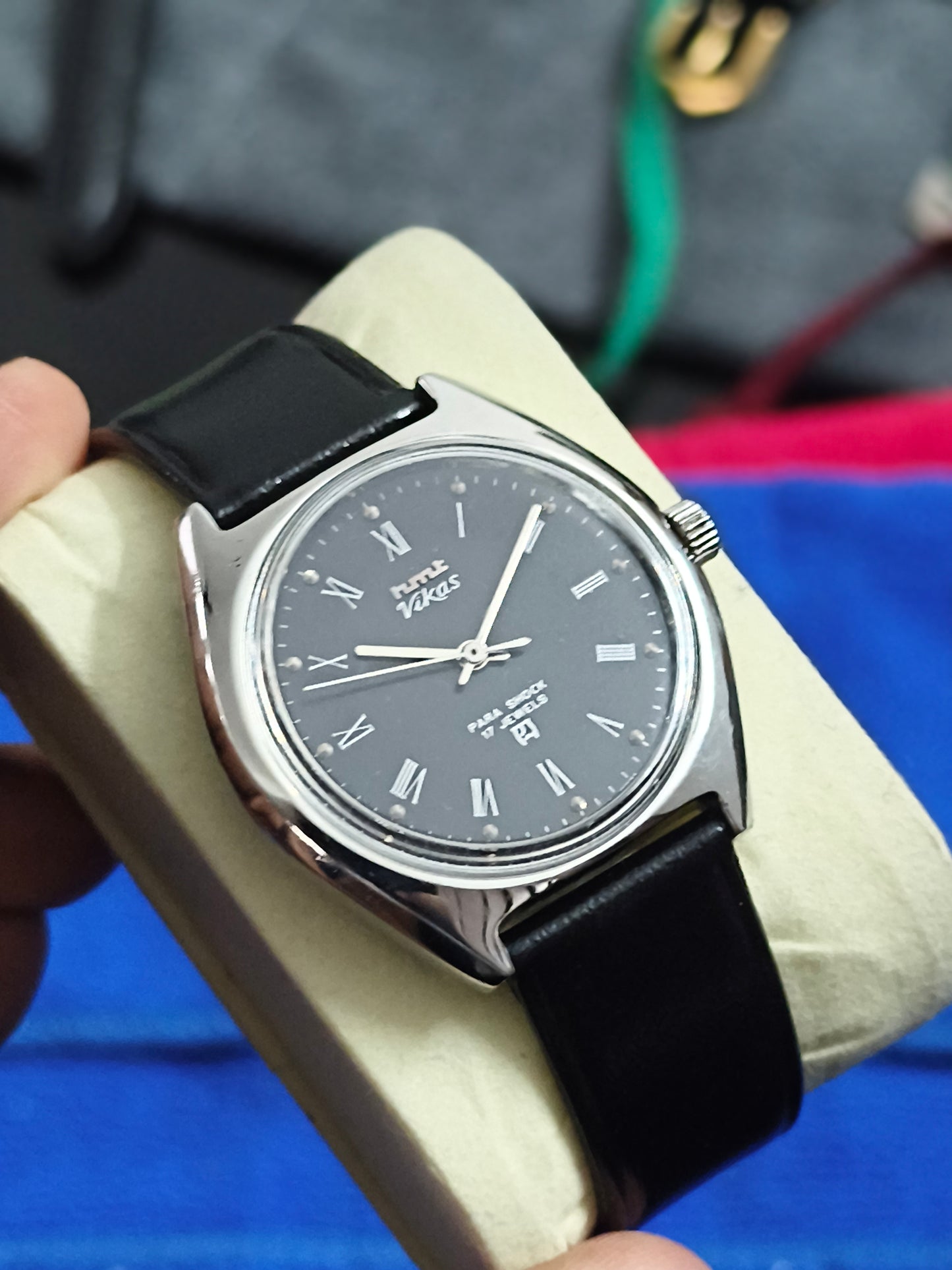HMT Vikas Hand-wound Vintage Watch with Black Dial