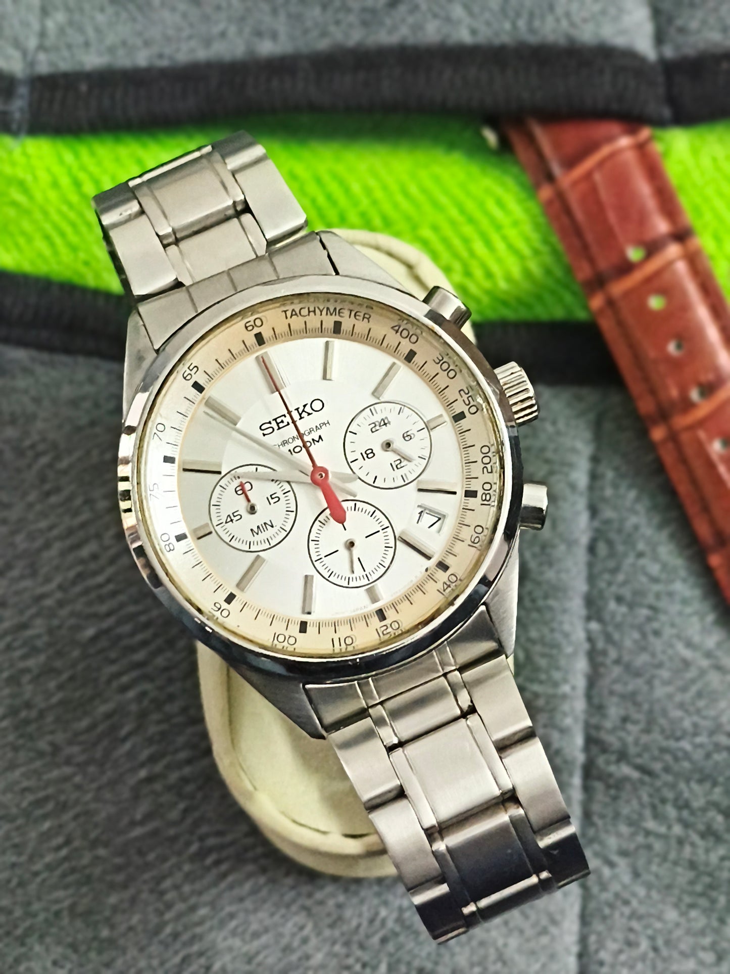 Seiko SSB035P1 Quartz Chronograph with a White Dial