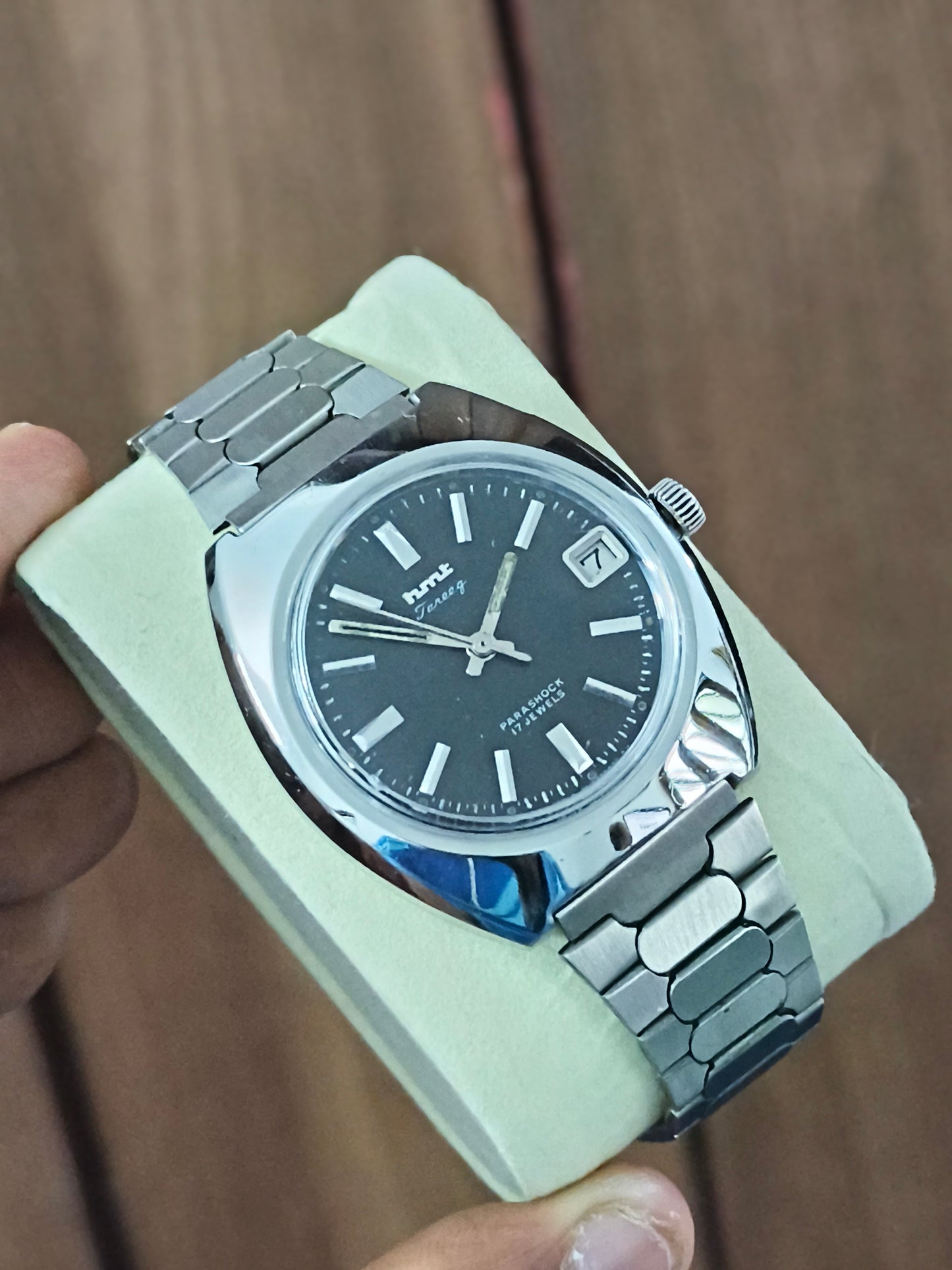 HMT Tareeq Mechanical Hand-wound Watch with Black Dial