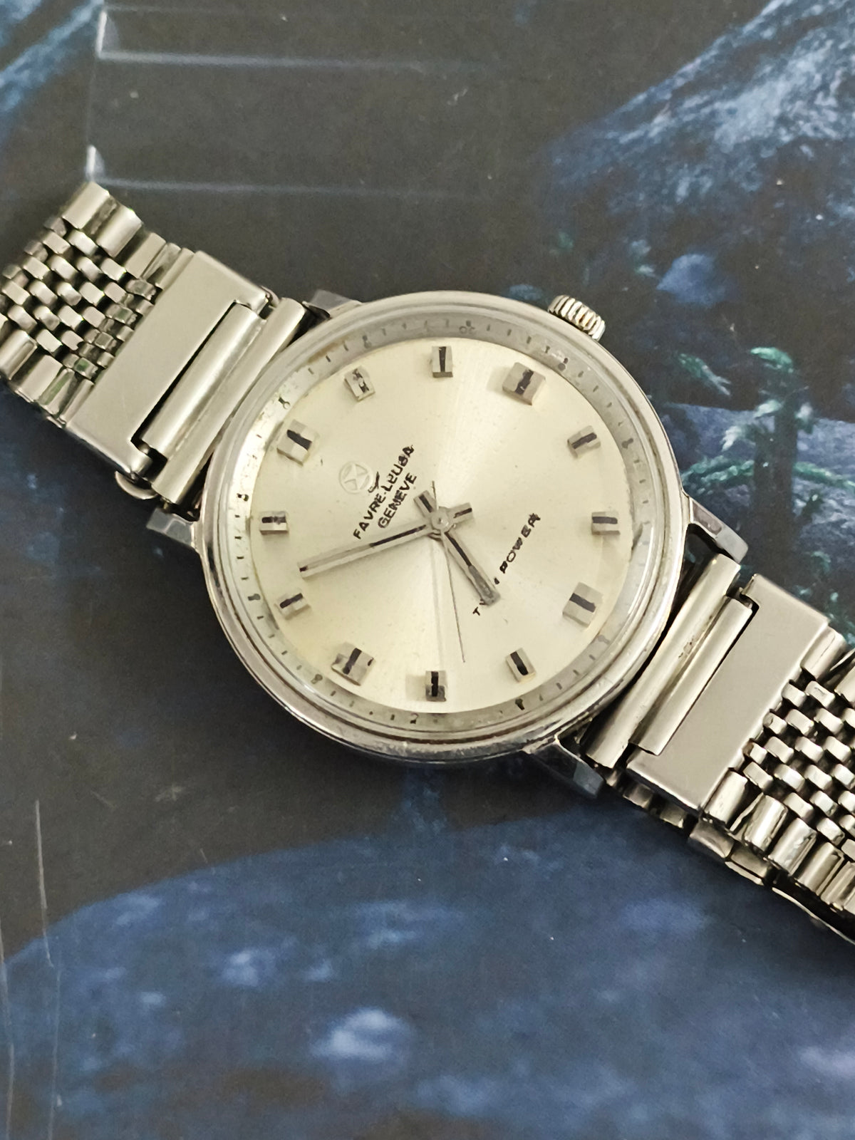 Favre Leuba Twin Power Hand-wound Vintage Watch with a Silver-toned Dial