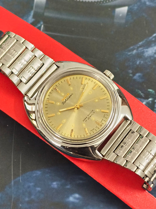 HMT Kohinoor Hand-wound Neo-Vintage Watch with a Gold-toned Dial, Mint/NOS Condition