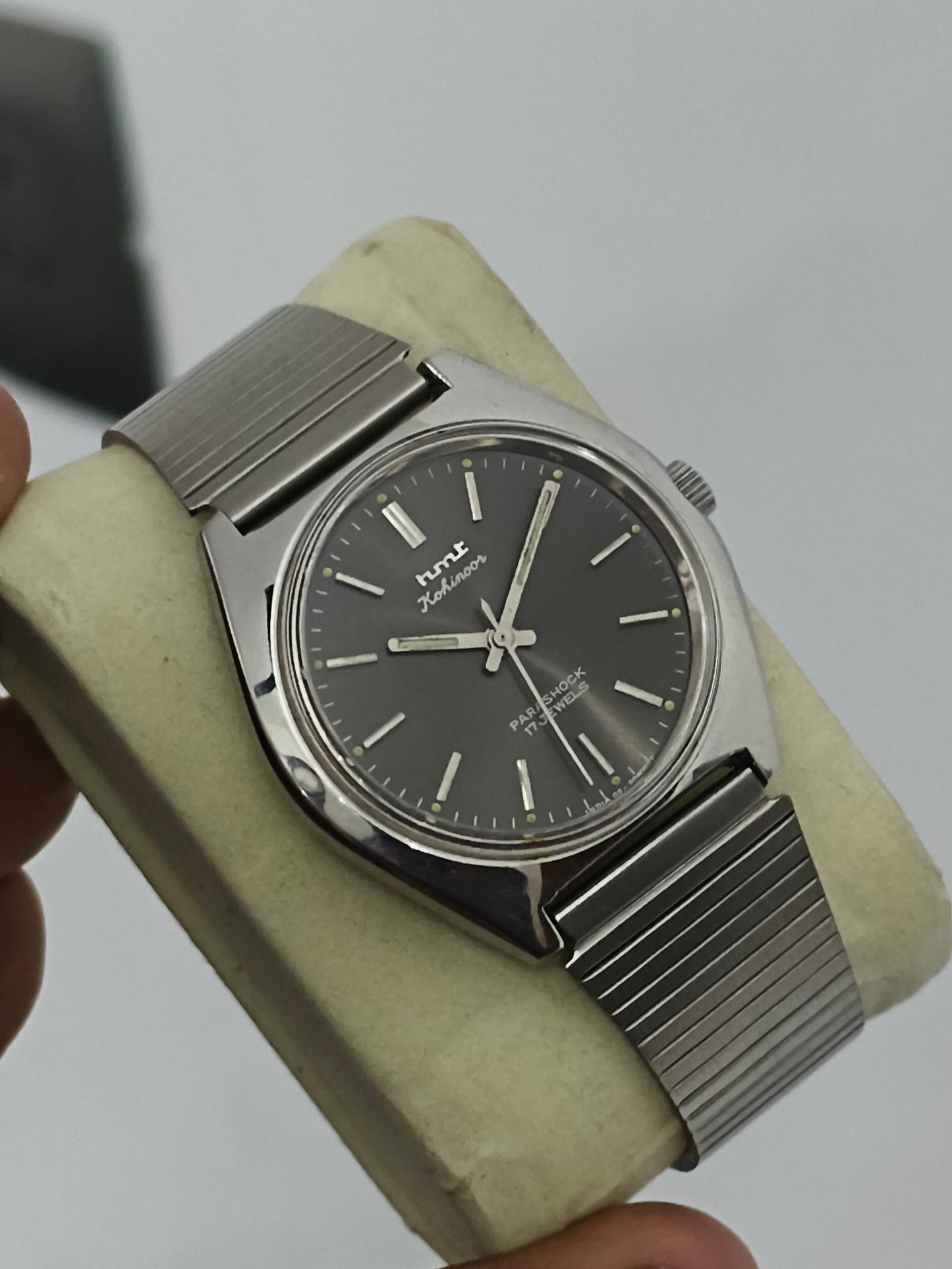 HMT Kohinoor Mechanical Watch with Grey Sunburst Dial