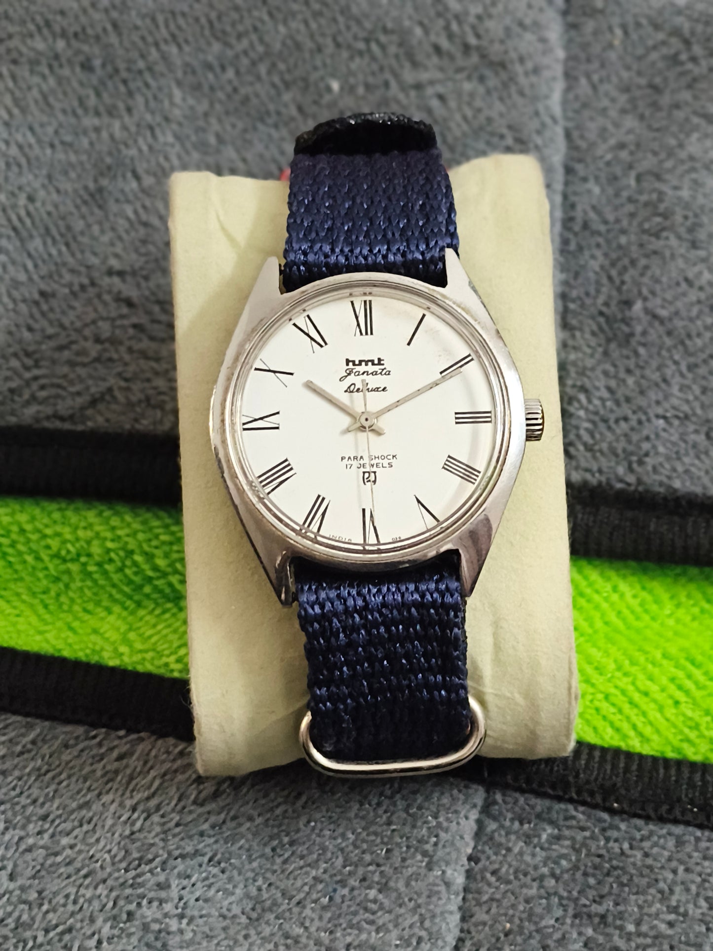 HMT Janata Deluxe Hand-wound Mechanical Watch with White Dial