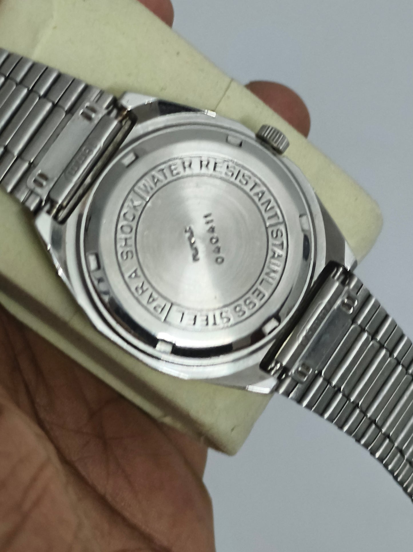 HMT Abhishek Mechanical Watch with Gold Toned Vertical Patten Dial
