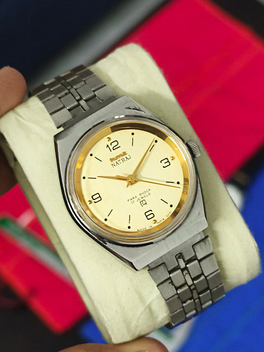 HMT Nataraj Hand-wound Watch with Gold-toned Dial