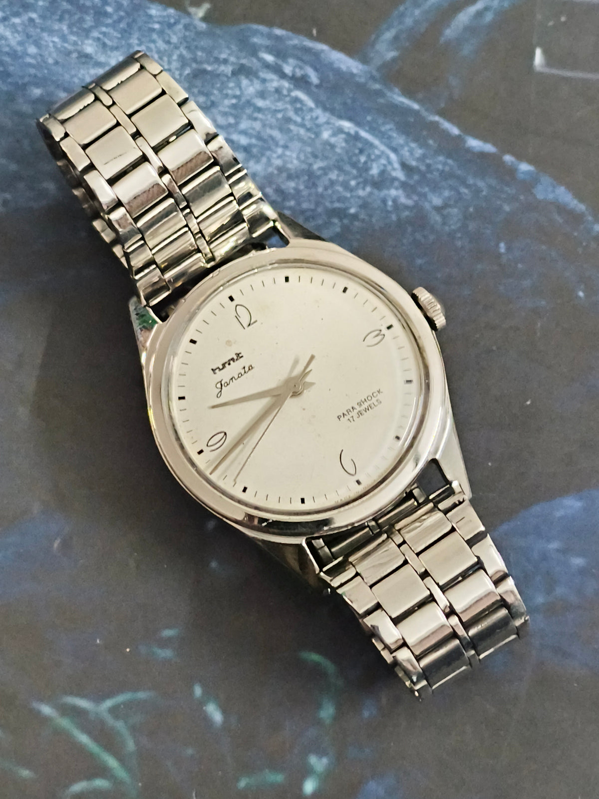 HMT Janata Hand-wound Vintage Watch a White Dial and Art Deco Numerals
