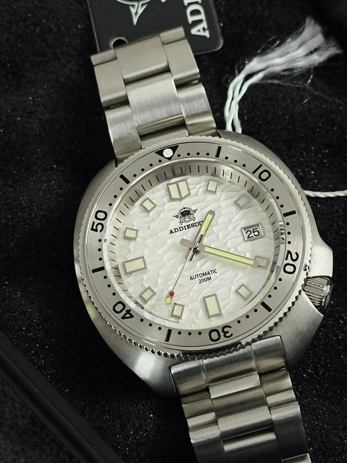 ADDIESDIVE Turtle White Automatic Dive Watch 1970 Captain Willard Homage, Pre-owned Watch