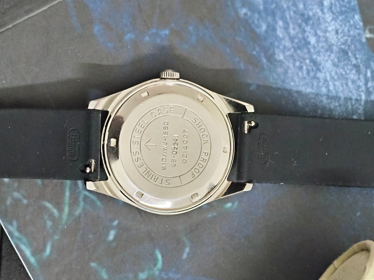 HMT Jawan Mechanical Vintage Watch with Military Broad Arrow Marking on the Case-back and Black 4ARBC Dial