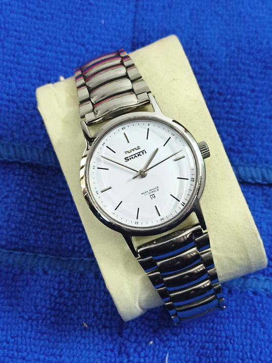 HMT Shakti Hand-wound Watch with a White Dial